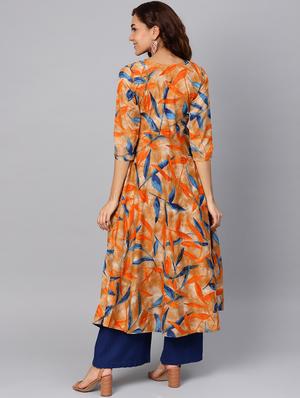 printed kurta palazzo set - 16838016 - Standard Image - 3