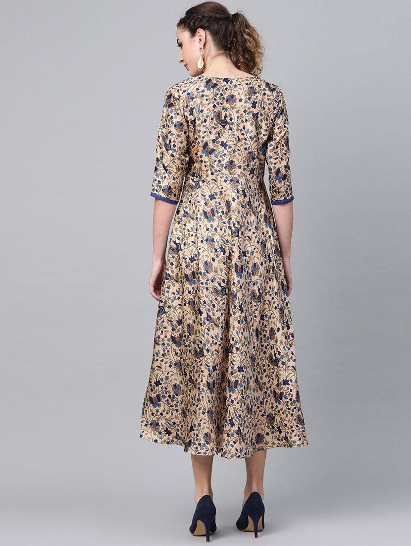 round neck floral flared dress dress - 16838153 - Zoom Image - 3