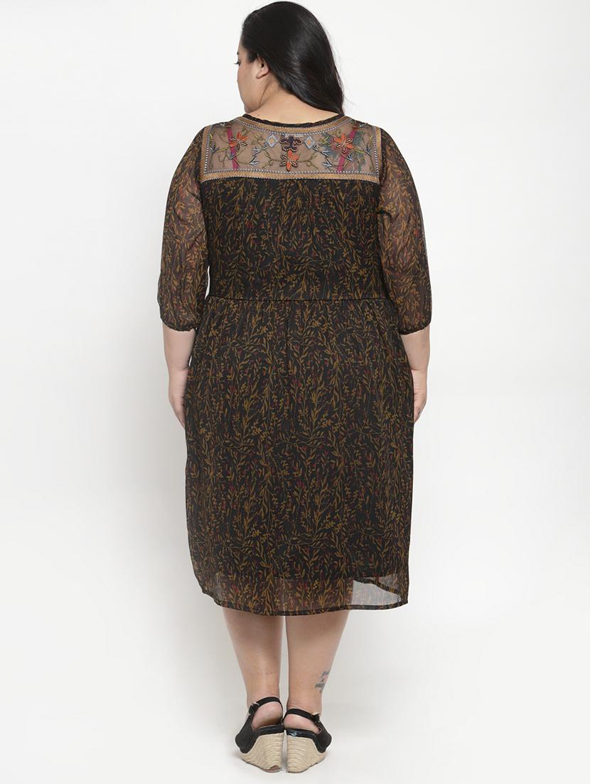 round neck floral plus dress - 16838217 - Zoom Image - 3