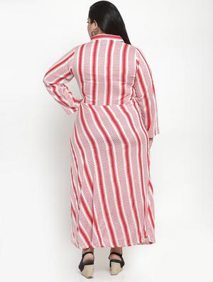 chevron striped maxi plus dress - 16838226 - Standard Image - 3