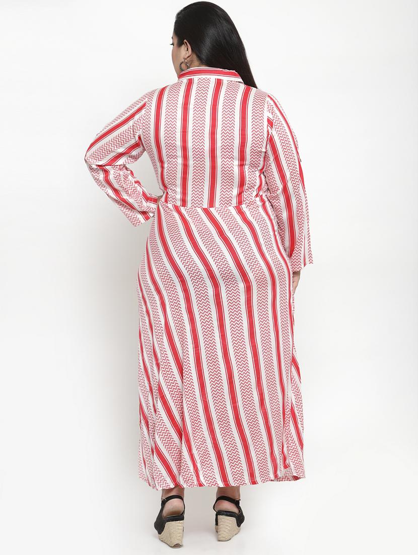 chevron striped maxi plus dress - 16838226 - Zoom Image - 3