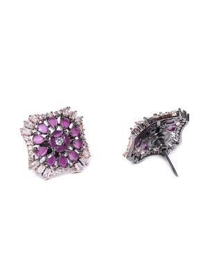 purple brass studs earring - 16839511 - Standard Image - 3