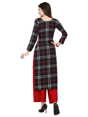 checks kurta palazzo set - 16839912 - Standard Image - 3