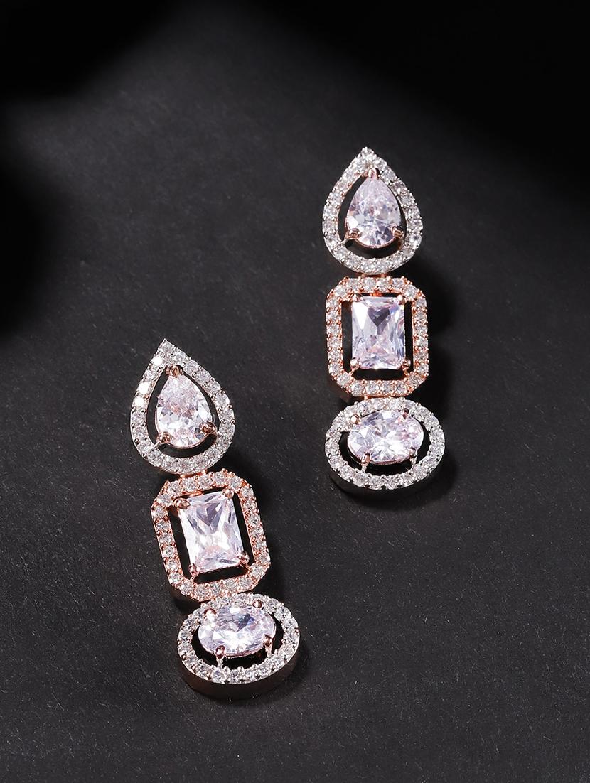 gold brass drop earring - 16840601 - Zoom Image - 3