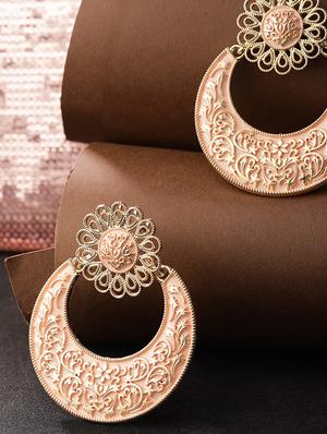 orange brass chandballi earring - 16840651 - Standard Image - 3