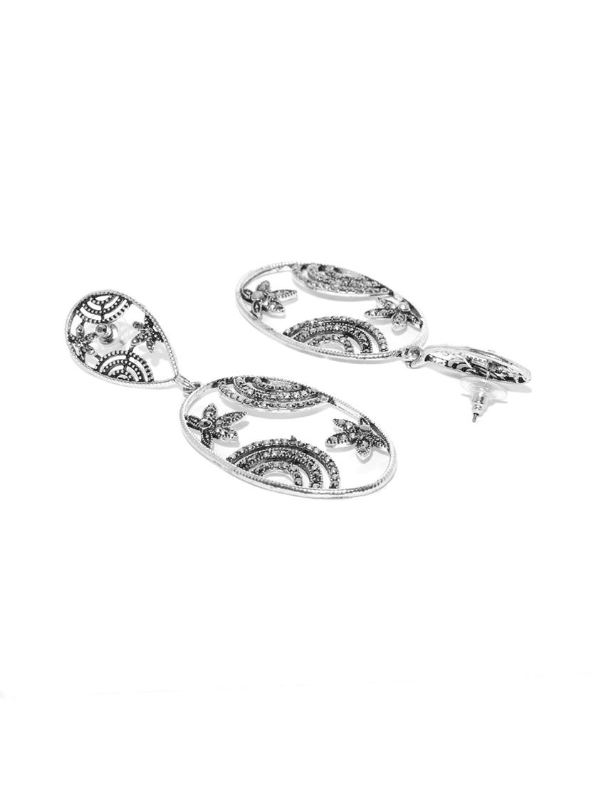 silver brass drop earring - 16840712 - Zoom Image - 3