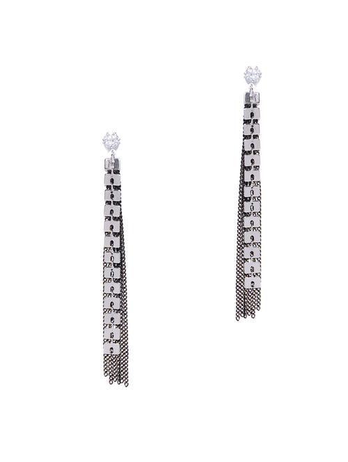 silver brass drop earring - 16840740 - Standard Image - 1