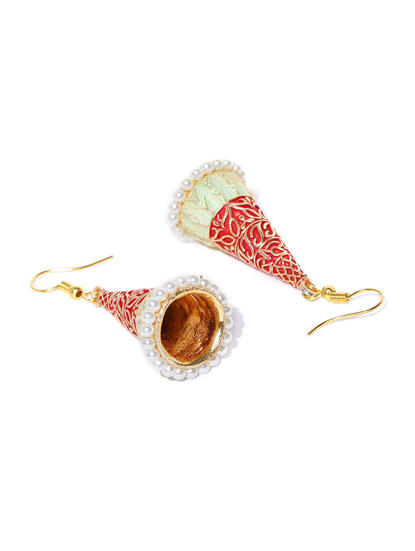 red brass drop earring - 16840751 - Zoom Image - 3