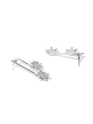 silver brass drop earring - 16840847 - Standard Image - 3