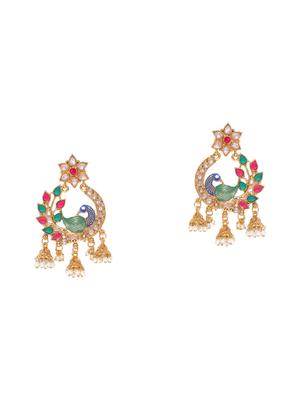 multi colored brass drop earring - 16841319 - Standard Image - 3