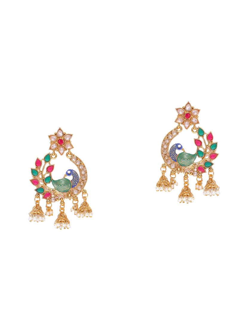 multi colored brass drop earring - 16841319 - Zoom Image - 3