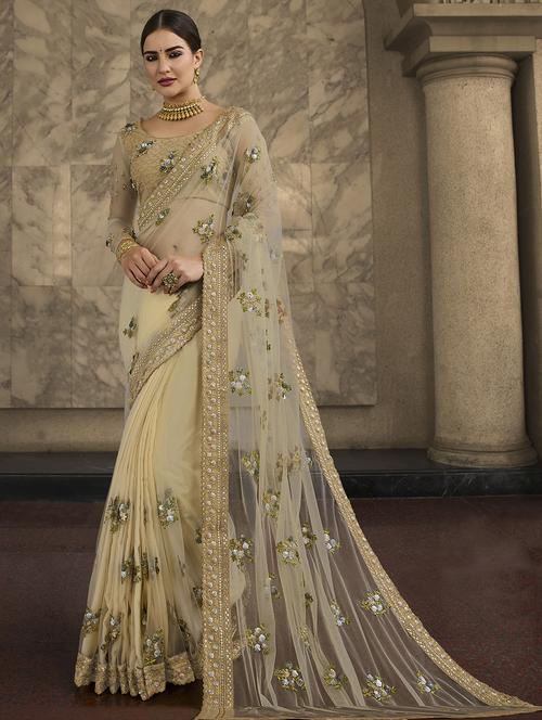 self design embroidered saree with blouse - 16841984 - Standard Image - 1
