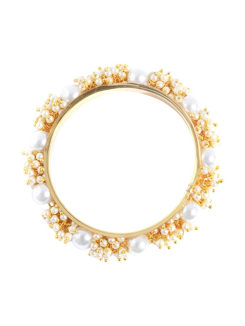 white gold tone brass bangle - 16842429 - Zoom Image - 3