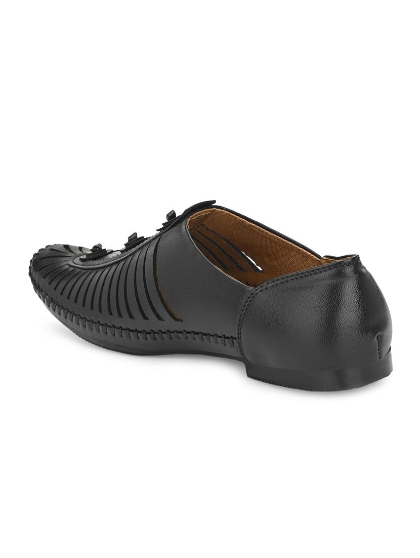 black leatherette slip on jutis - 16842852 - Zoom Image - 3