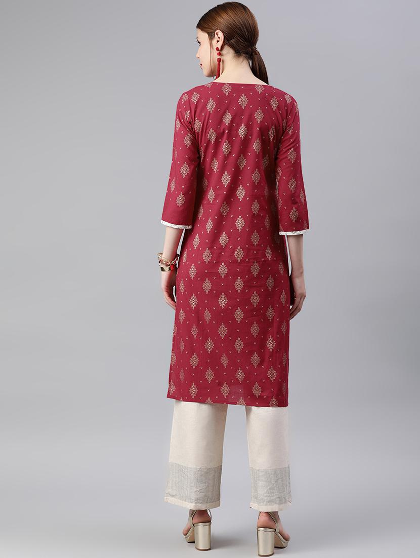 printed straight kurta - 16842875 - Zoom Image - 3