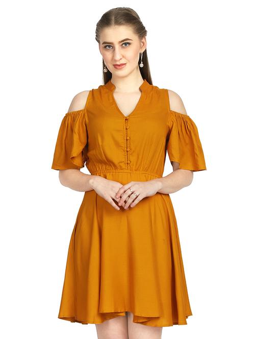cold shoulder a-line dress - 16843062 - Standard Image - 1