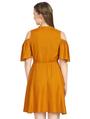 cold shoulder a-line dress - 16843062 - Standard Image - 3