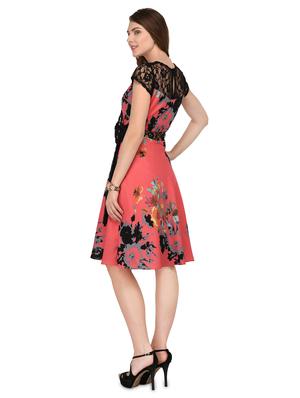 bow tie mesh detail skater dress - 16843303 - Standard Image - 3