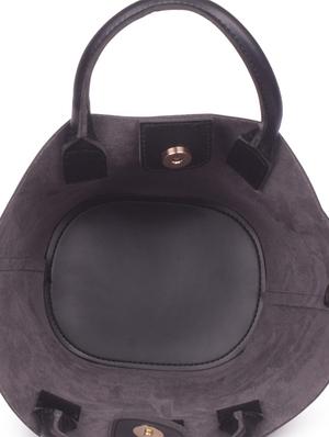 black leatherette combo handbag - 16843525 - Standard Image - 3