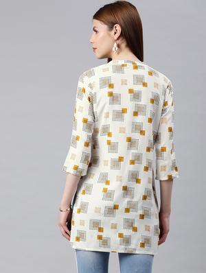geometric print straight kurti - 16845053 - Standard Image - 3