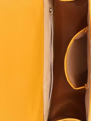yellow leatherette regular sling bag - 16845068 - Standard Image - 3