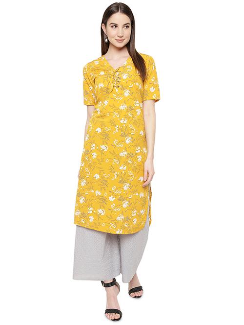 floral straight kurta - 16846081 - Very Small Image - 1