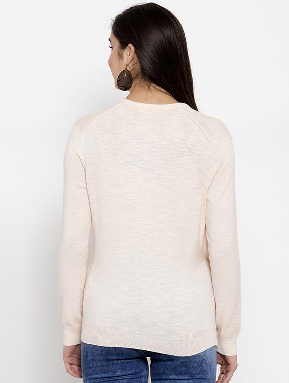 wrap neck solid pullover - 16847787 - Zoom Image - 3