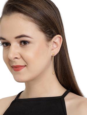gold metal drop earring - 16848048 - Standard Image - 3