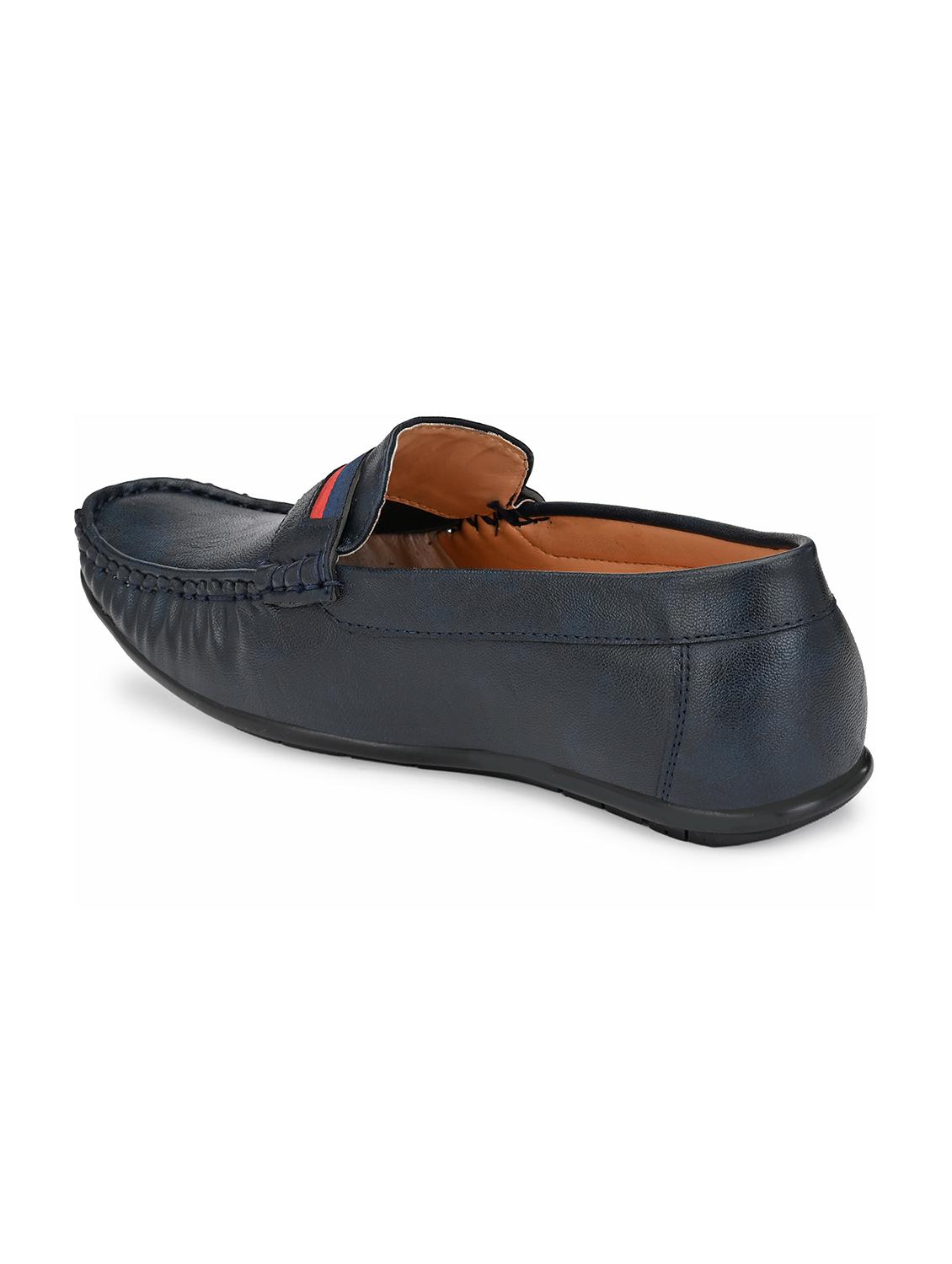blue leatherette slip on loafers - 16848758 - Zoom Image - 3