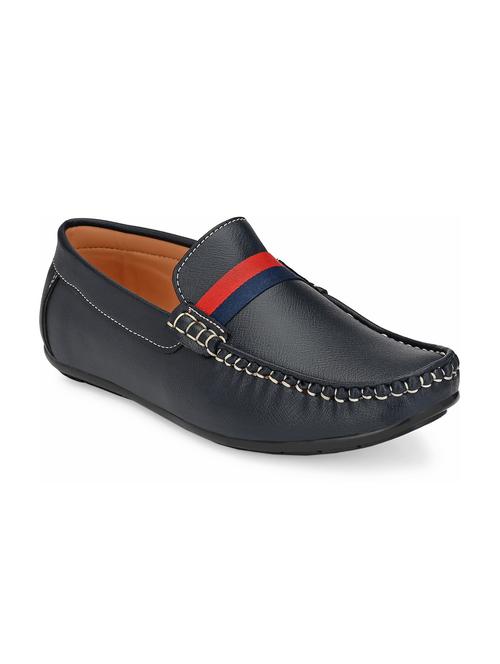 blue leatherette slip on loafers - 16848760 - Standard Image - 1