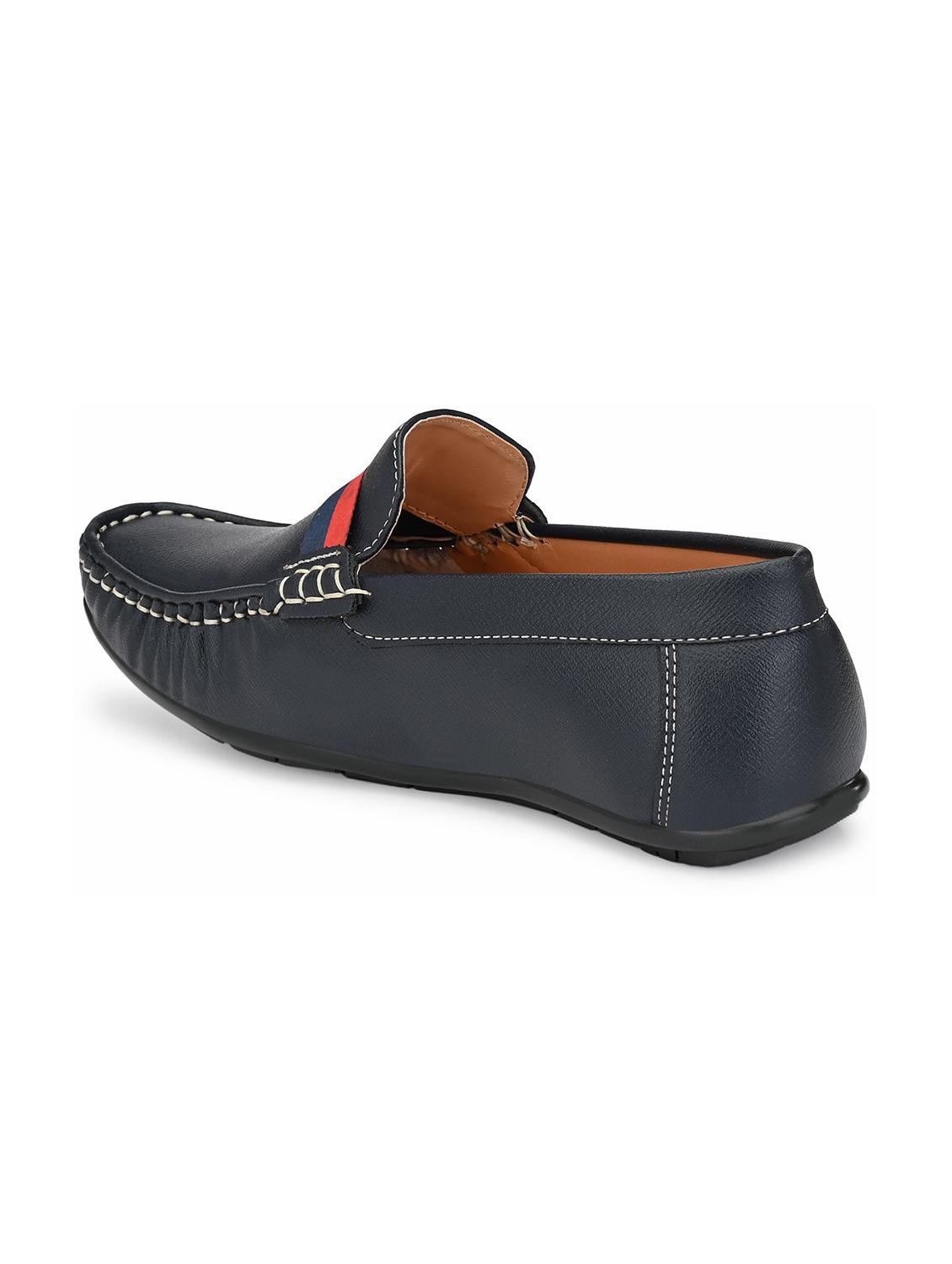 blue leatherette slip on loafers - 16848760 - Zoom Image - 3