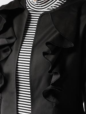 ruffle detail solid blazer - 16849137 - Standard Image - 6