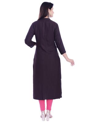 embroidered straight kurta - 16849478 - Standard Image - 3