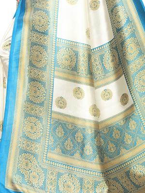 solid bordered saree with blouse - 16850303 - Standard Image - 3