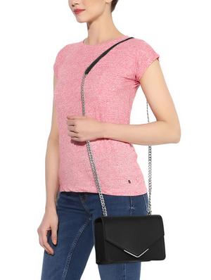 black leatherette regular sling bag - 16850553 - Standard Image - 6