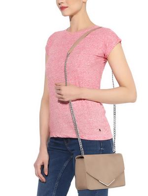 beige leatherette regular sling bag - 16850554 - Standard Image - 6