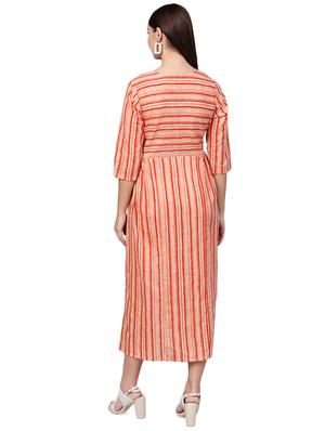 round neck striped a-line dress - 16851726 - Standard Image - 3