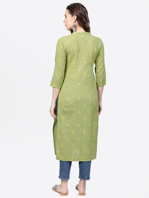 ikat print straight kurta - 16851753 - Standard Image - 3