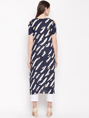 printed straight kurta - 16853318 - Standard Image - 3