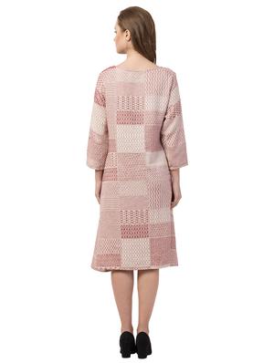 round neck jacquard a-line dress - 16854396 - Standard Image - 3