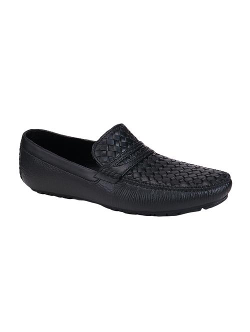black leatherette slip on loafers - 16855508 - Very Small Image - 1