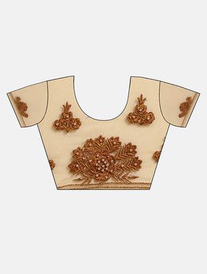 tonal embroidered saree with blouse - 16856971 - Standard Image - 3