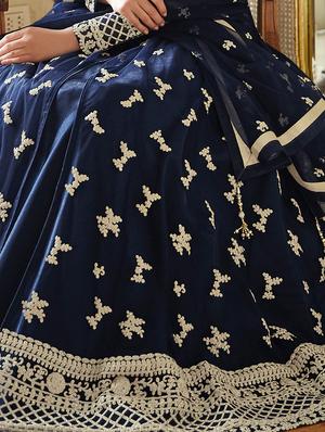 embroidered anarkali semi-stitched suit - 16857916 - Standard Image - 3