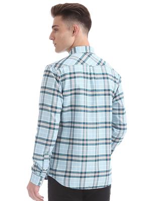 light blue checkered casual shirt - 16858372 - Standard Image - 3