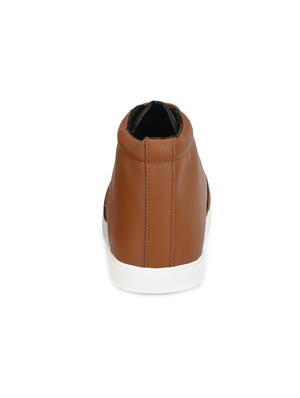 brown leatherette lace up sneakers - 16858822 - Standard Image - 3
