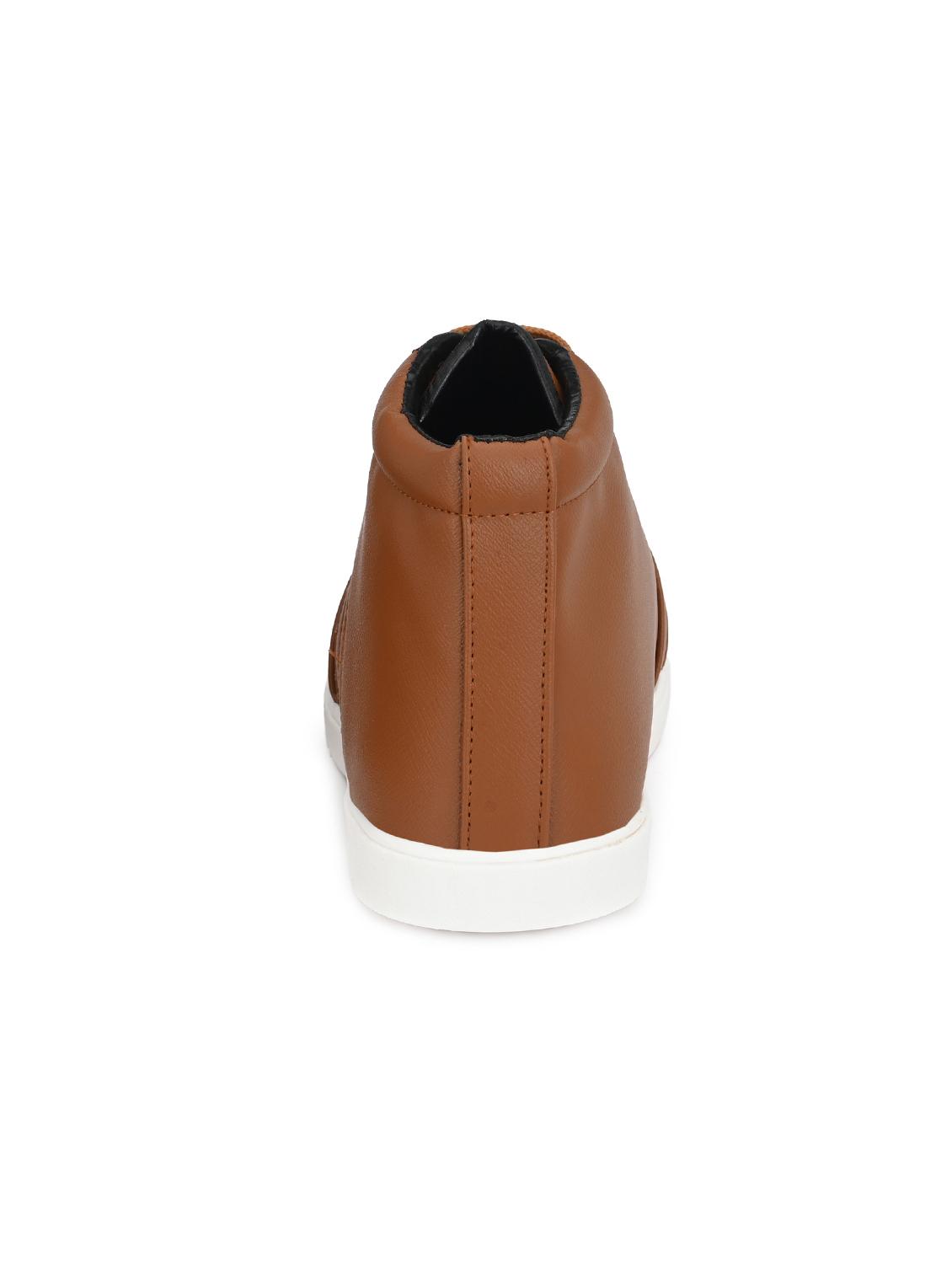 brown leatherette lace up sneakers - 16858822 - Zoom Image - 3