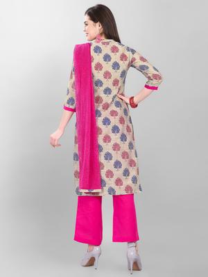 printed unstitched suit - 16859035 - Standard Image - 3