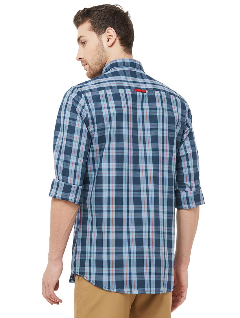 blue checkered casual shirt - 16859065 - Zoom Image - 3