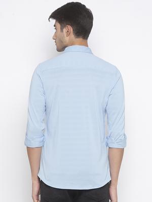 blue solid casual shirt - 16859270 - Standard Image - 3