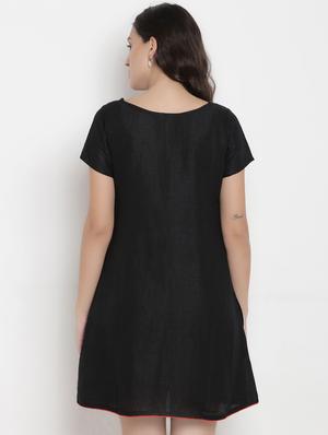 round neck embroidered dress - 16860063 - Standard Image - 3